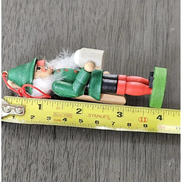 VINTAGE Holzkunst Chr.Ulbricht Green Nutcracker Ornament - Picture 4 of 5